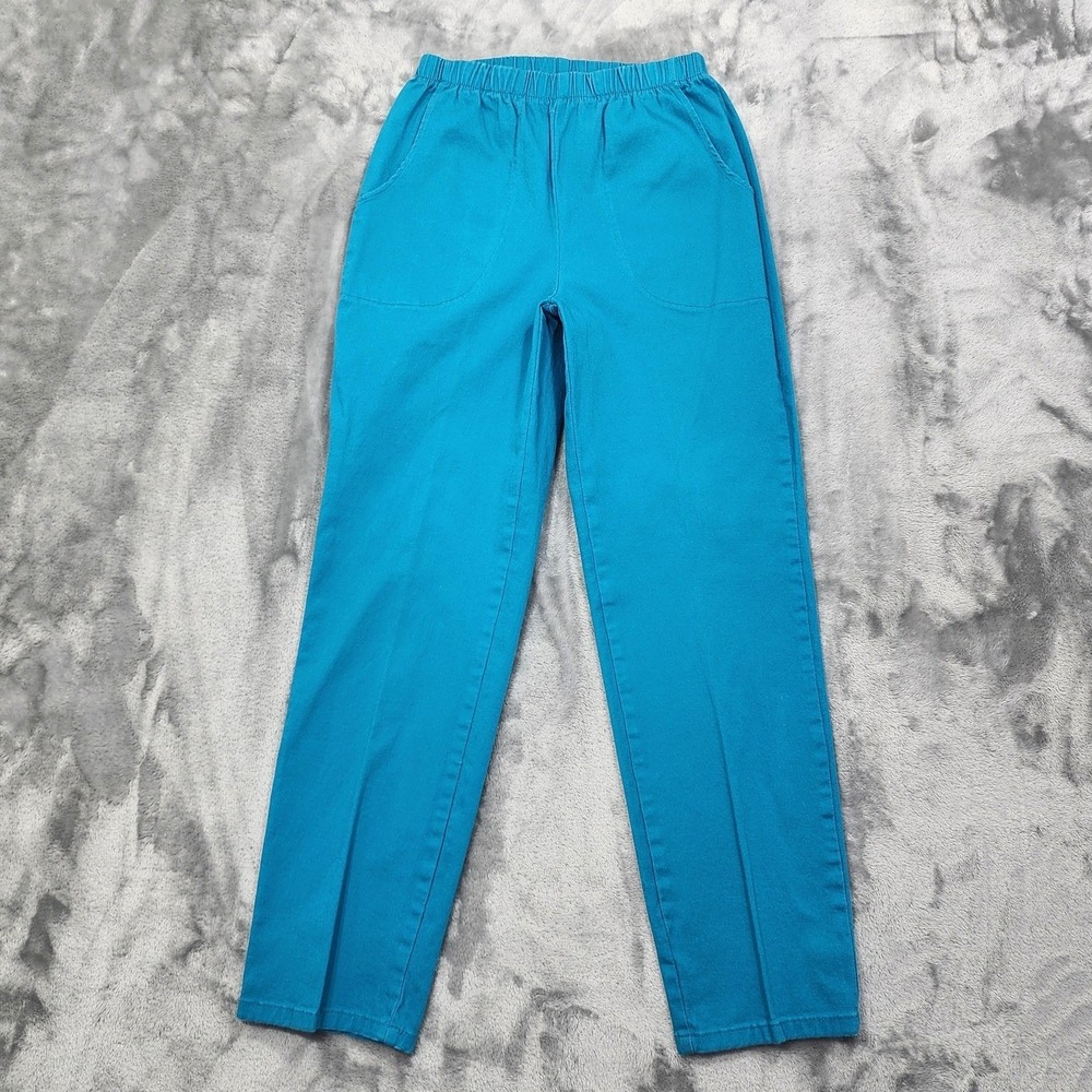 Denim & Company Pants Womens PXS PETITE‎ Blue Pull On How Timeless Chino Stretch